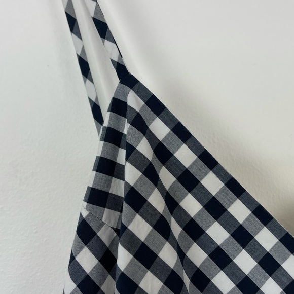 J. Crew Spiro Gingham Tiered Maxi Dress Gown | Navy Blue | Size 2 - Picture 5 of 10